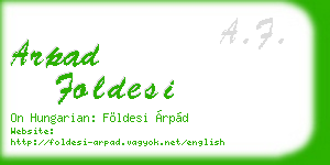 arpad foldesi business card