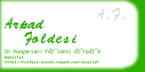arpad foldesi business card